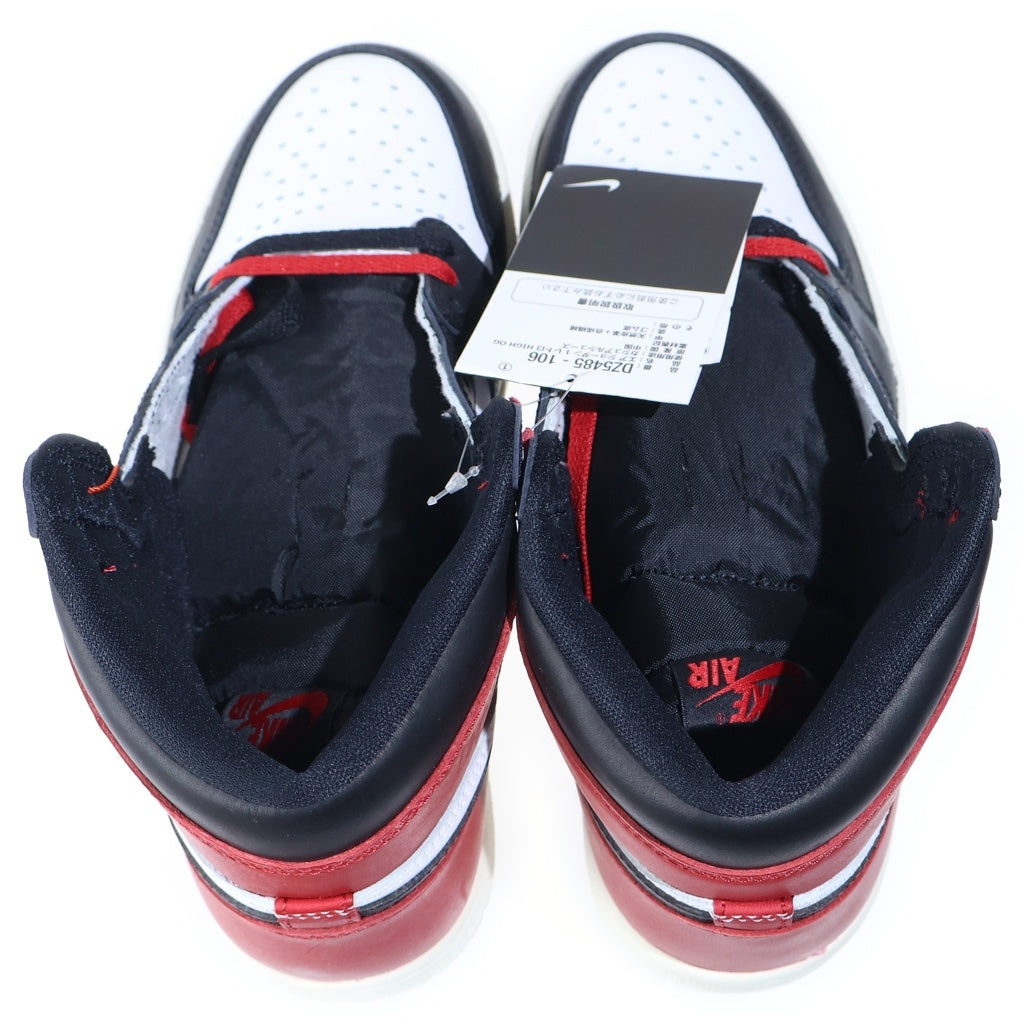 NIKE(ナイキ) AIR JORDAN 1 RETRO HIGH OG BLACK TOE REIMAGINED DZ5485-106 エアジョーダン1 レトロ OG ブラックトゥリイマジンド ハイカットスニーカー レッド US6.5/24.5cm レディース