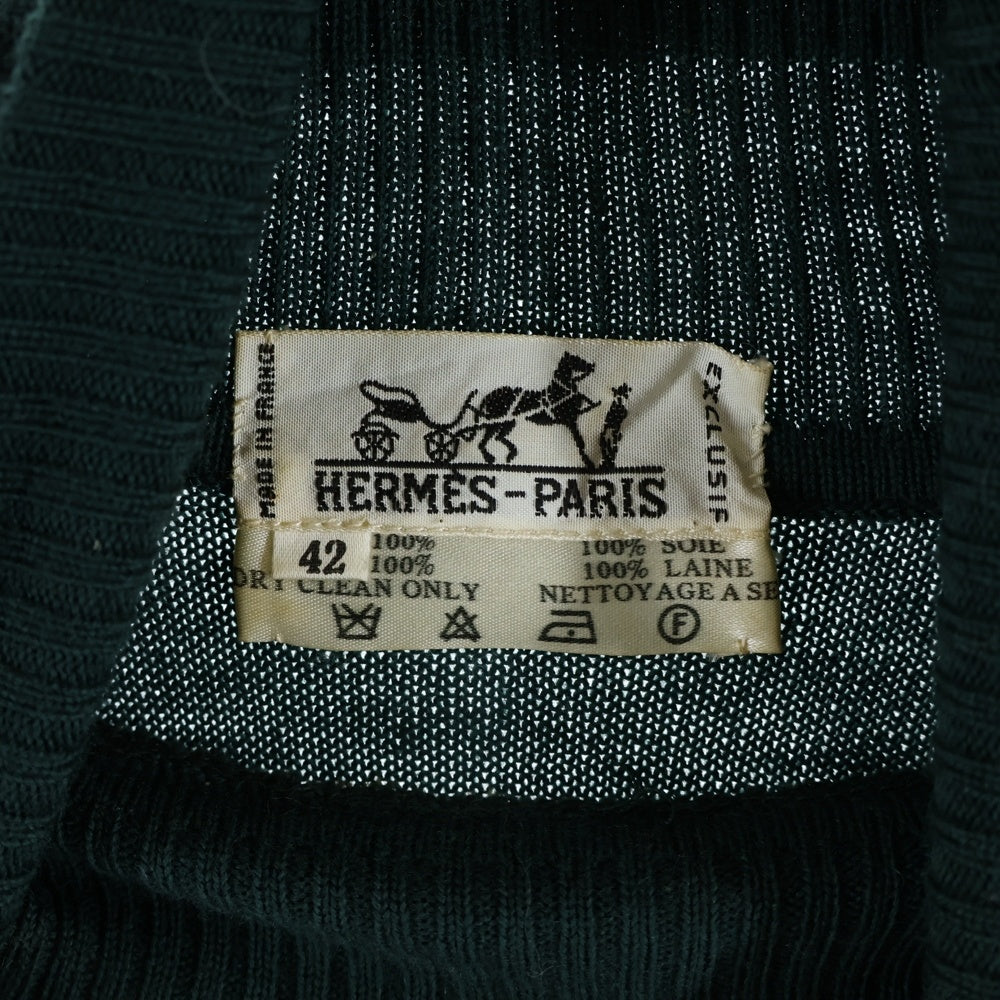 HERMES(エルメス) High-Neck Ribbed Knit Sweater ハイネックリブニットセーター トップス グリーン