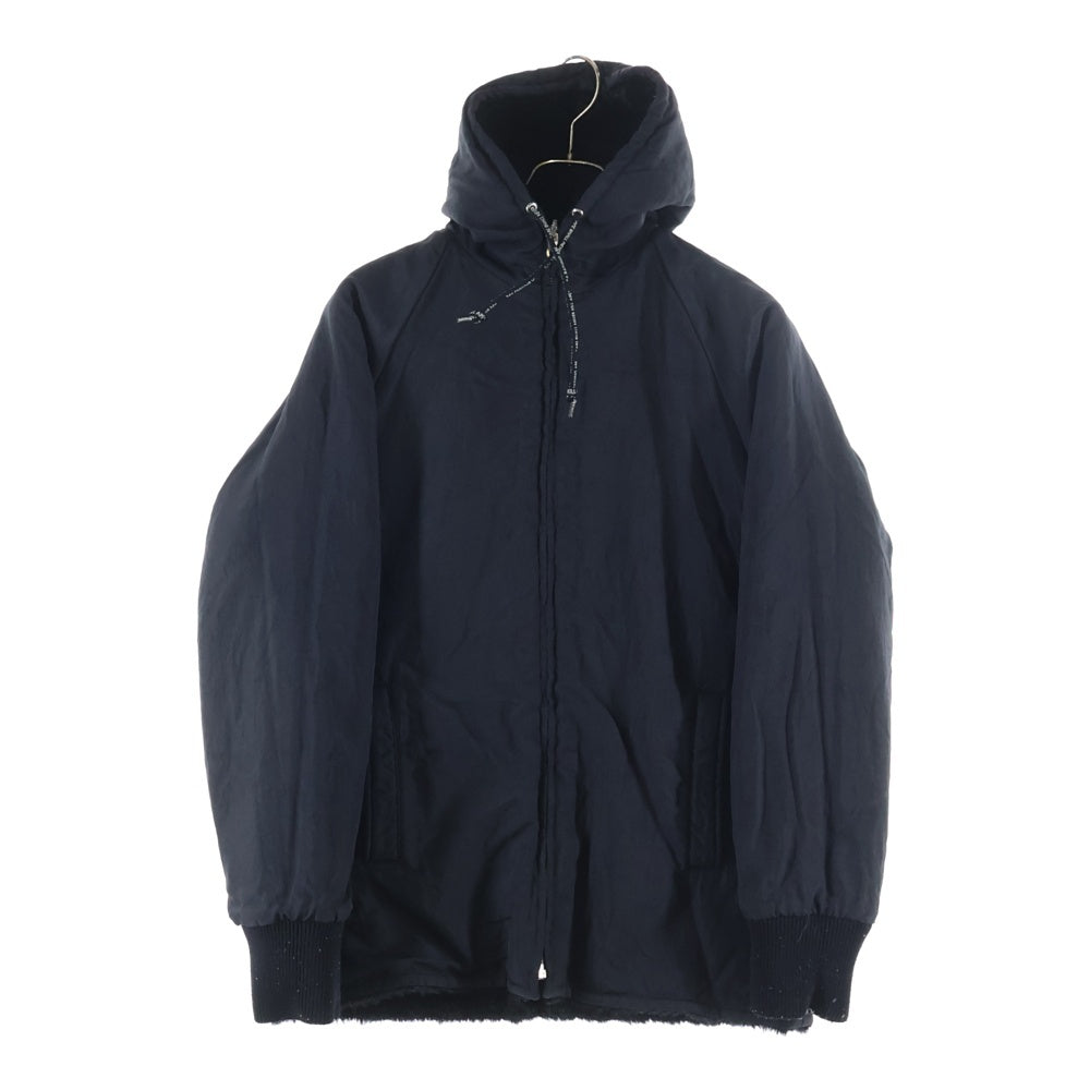 BAPE BY A BATHING APE(ベイプ ア ベイシング エイプ) リバーシブル ナイロン フェイクファー ジップアップパーカー ブラック