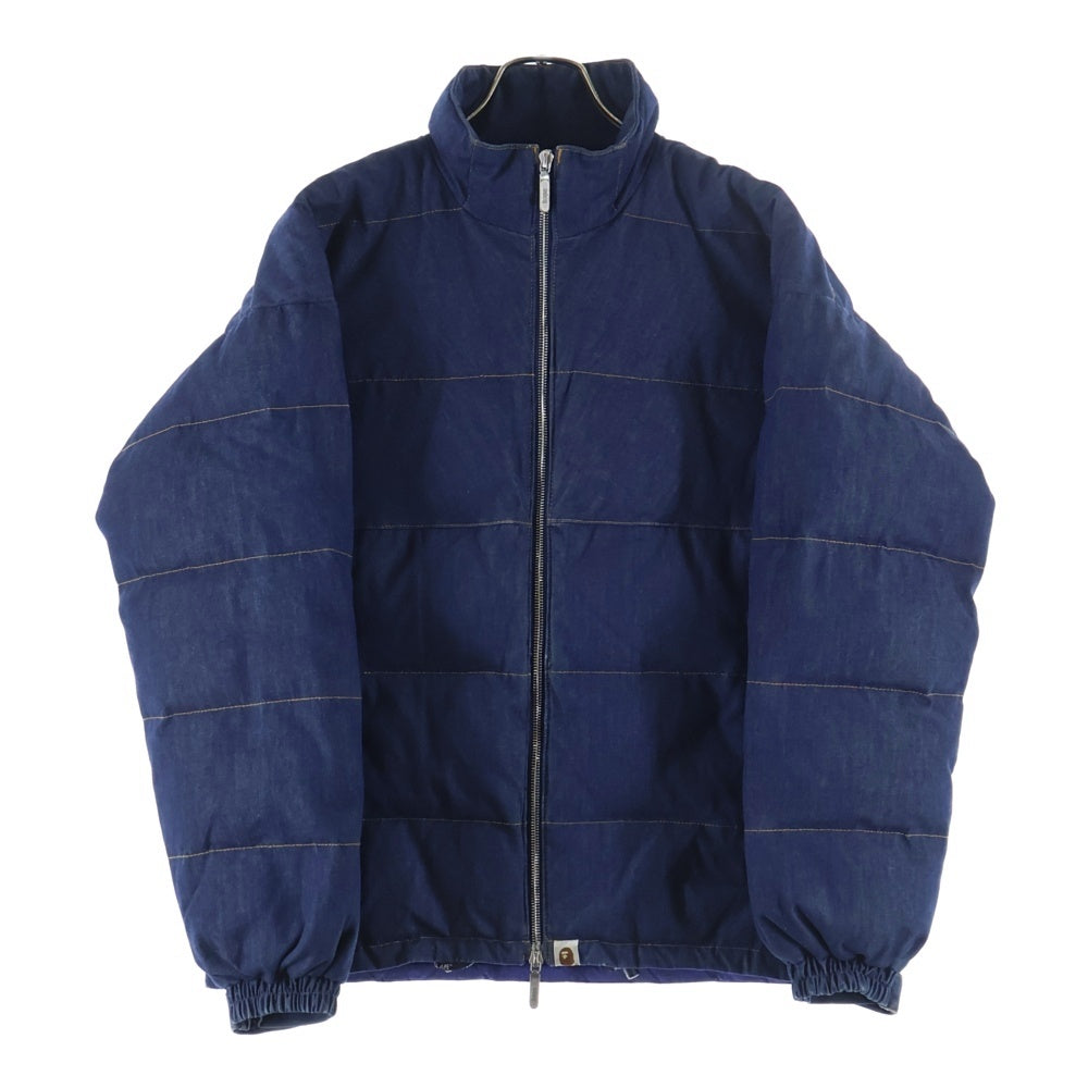 BAPE BY A BATHING APE(ベイプ ア ベイシング エイプ) 00S GORE DRYLOFT ダブルジップ デニムダウンジャケット ブルー