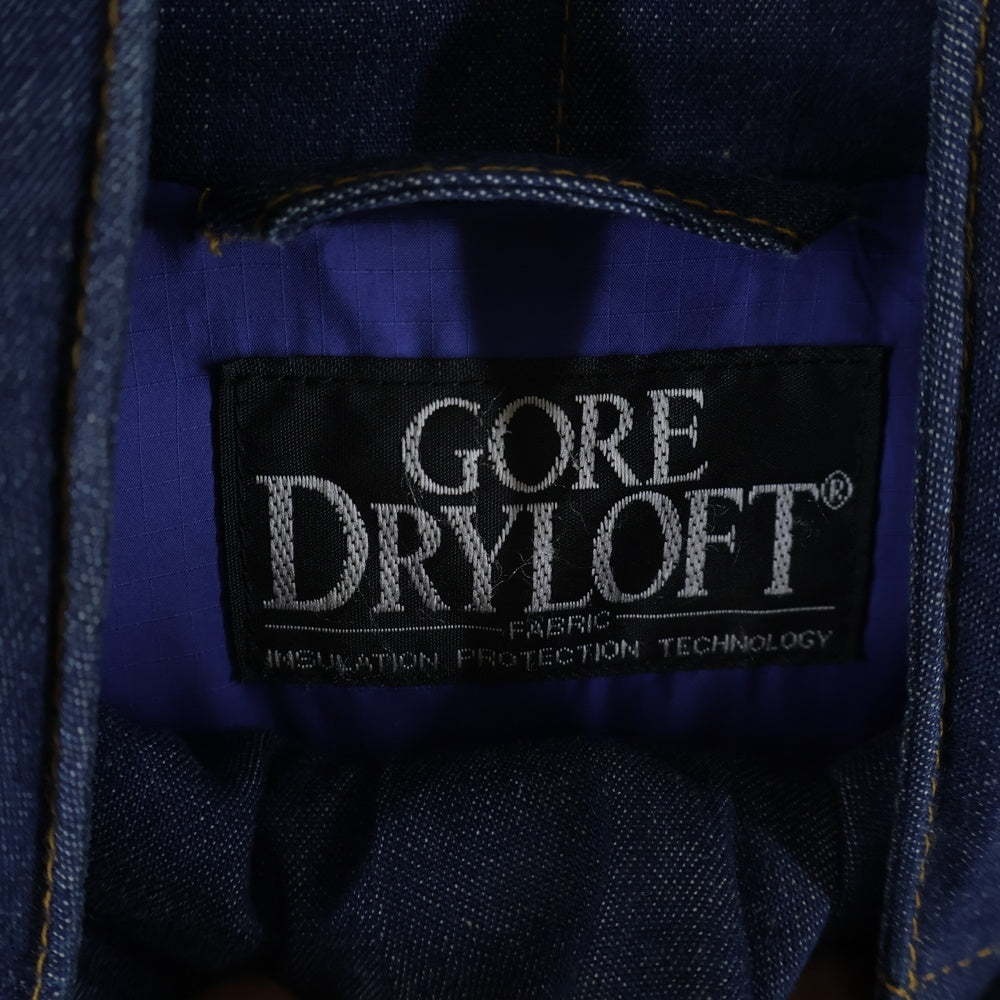 BAPE BY A BATHING APE(ベイプ ア ベイシング エイプ) 00S GORE DRYLOFT ダブルジップ デニムダウンジャケット ブルー