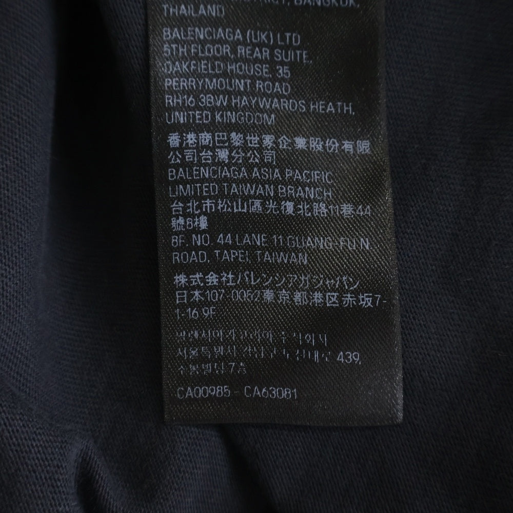 BALENCIAGA(バレンシアガ) 23AW OFFSHORE オフショア ヴィンテージ加工 クルーネック カットソー 半袖Tシャツ ブラック 739028 TPVM8