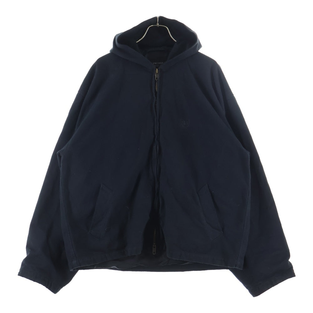BALENCIAGA(バレンシアガ) 26SS HOODED ZIP-UP JACKET フーデッド ロゴデザイン ジップアップジャケット ブラック 839072 TPM14