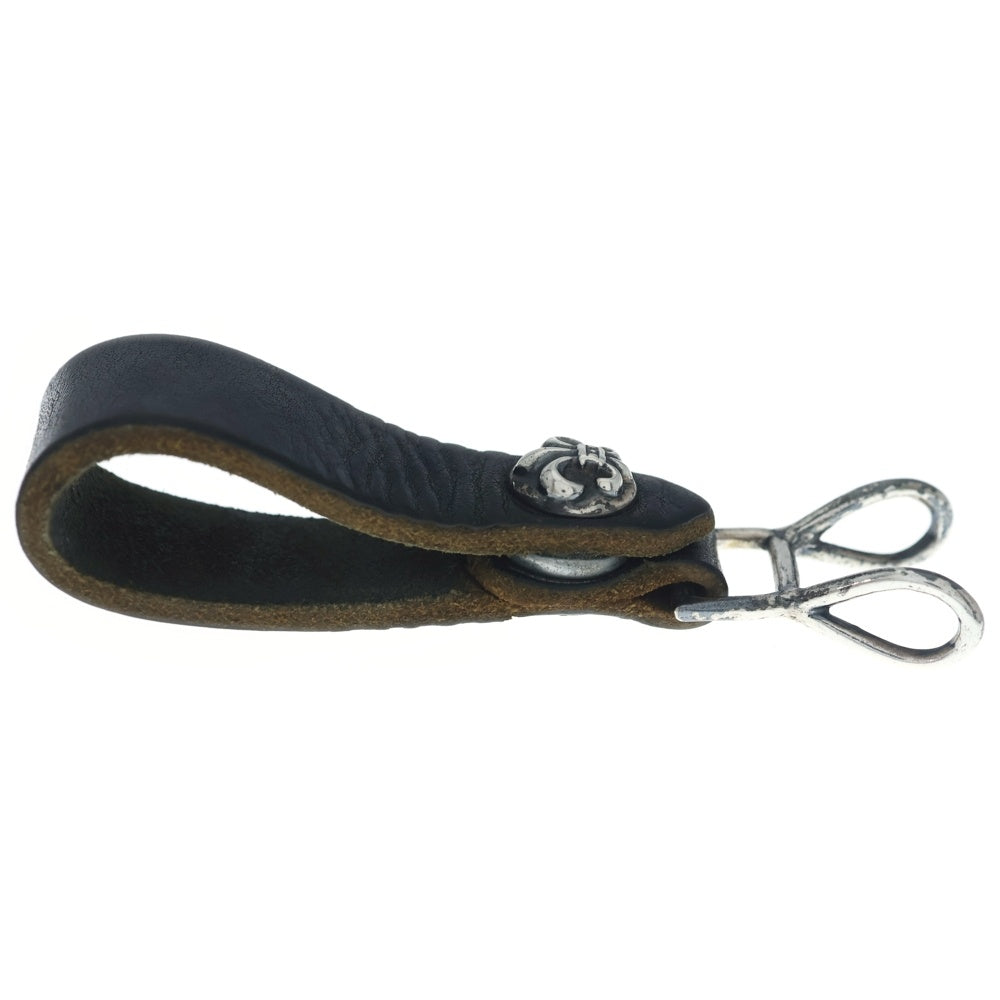 CHROME HEARTS(クロムハーツ) BELT LOOP BSフレアボタンレザーベルトループ シルバー/ブラック BCA401