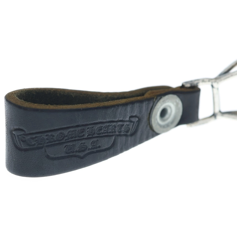 CHROME HEARTS(クロムハーツ) BELT LOOP BSフレアボタンレザーベルトループ シルバー/ブラック BCA401