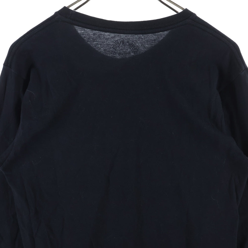 CHROME HEARTS(クロムハーツ) Neck Logo LS TEE ネックロゴプリント アームロゴ クルーネックロングスリーブTシャツカットソー ロンT ブラック