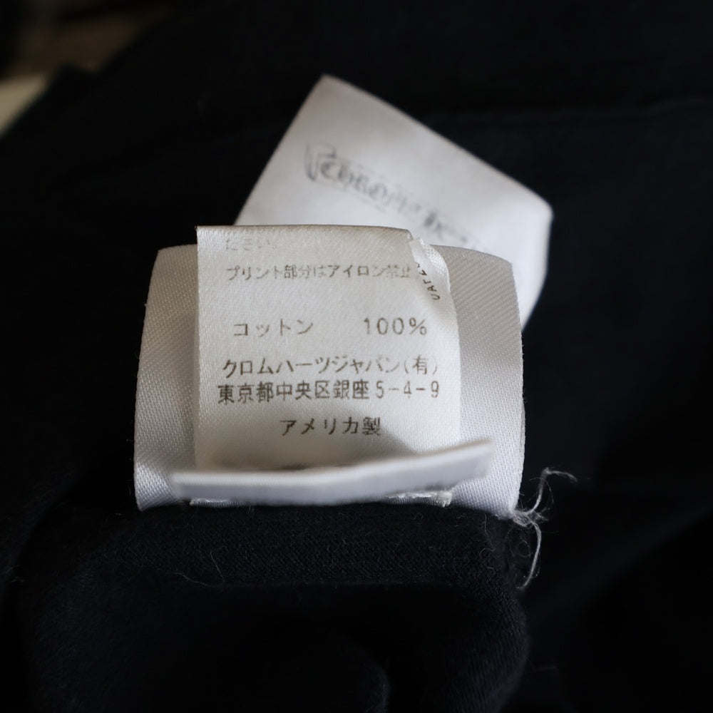 CHROME HEARTS(クロムハーツ) Neck Logo LS TEE ネックロゴプリント アームロゴ クルーネックロングスリーブTシャツカットソー ロンT ブラック