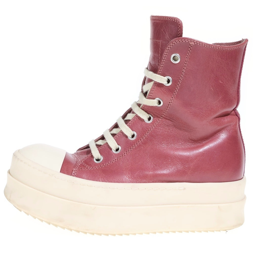 Rick Owens(リックオウエンス) MEGA BUMPER SNEAKS メガバンパー レザーハイカットスニーカー ピンク RP02D3859