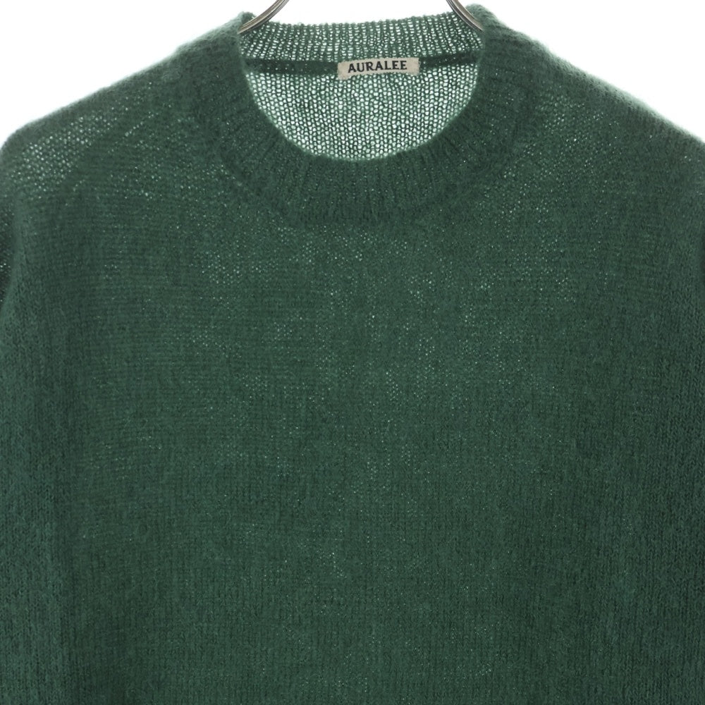【美品】  AURALEE / オーラリー | SUPER KID MOHAIR KNIT P/O キッド モヘヤ ニット プルオーバー | 1 | グリーン | レディース Womens-Brushed-Super-Kid-