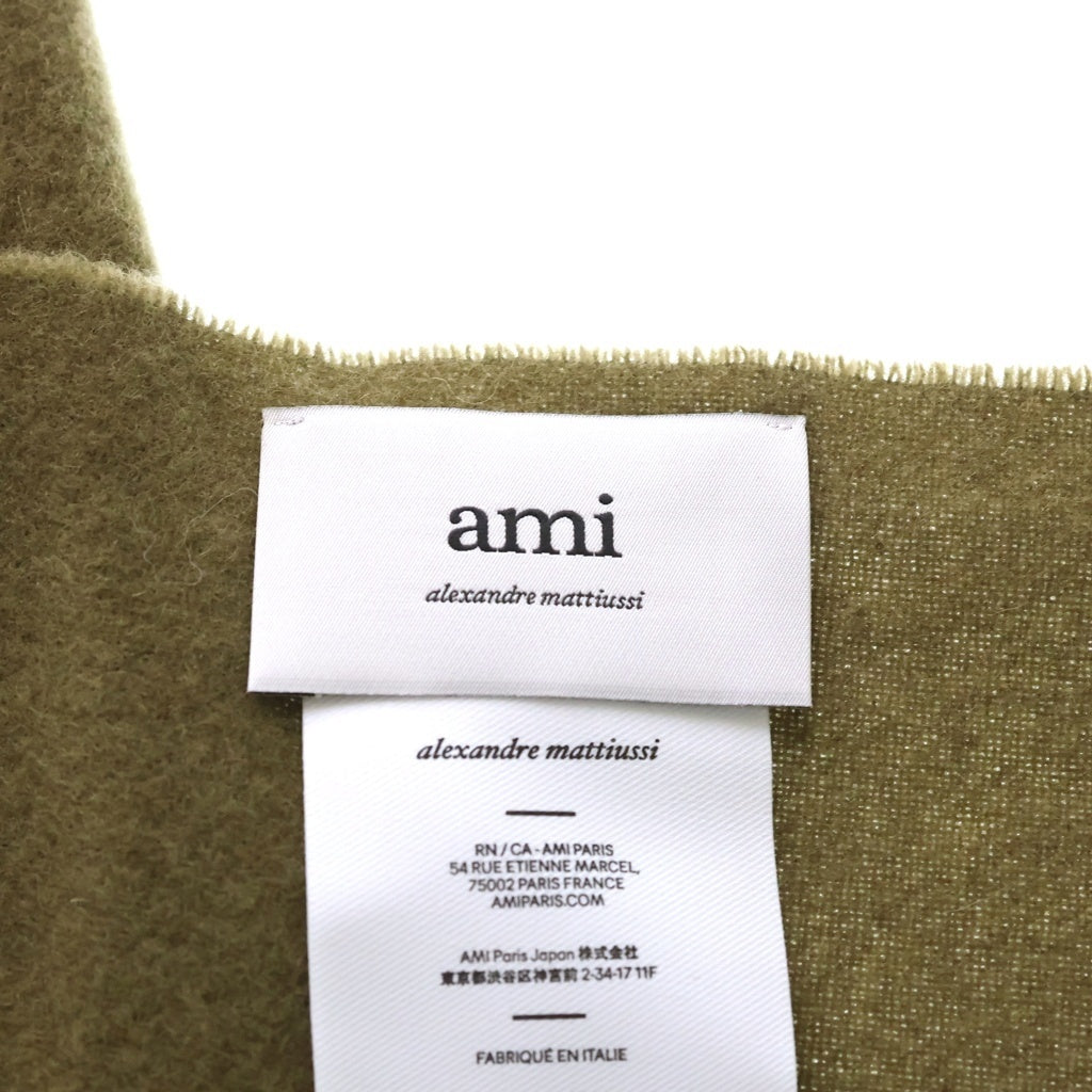 ami paris(アミパリス) ハートロゴ刺繍 マフラー カーキ USF677 レディース