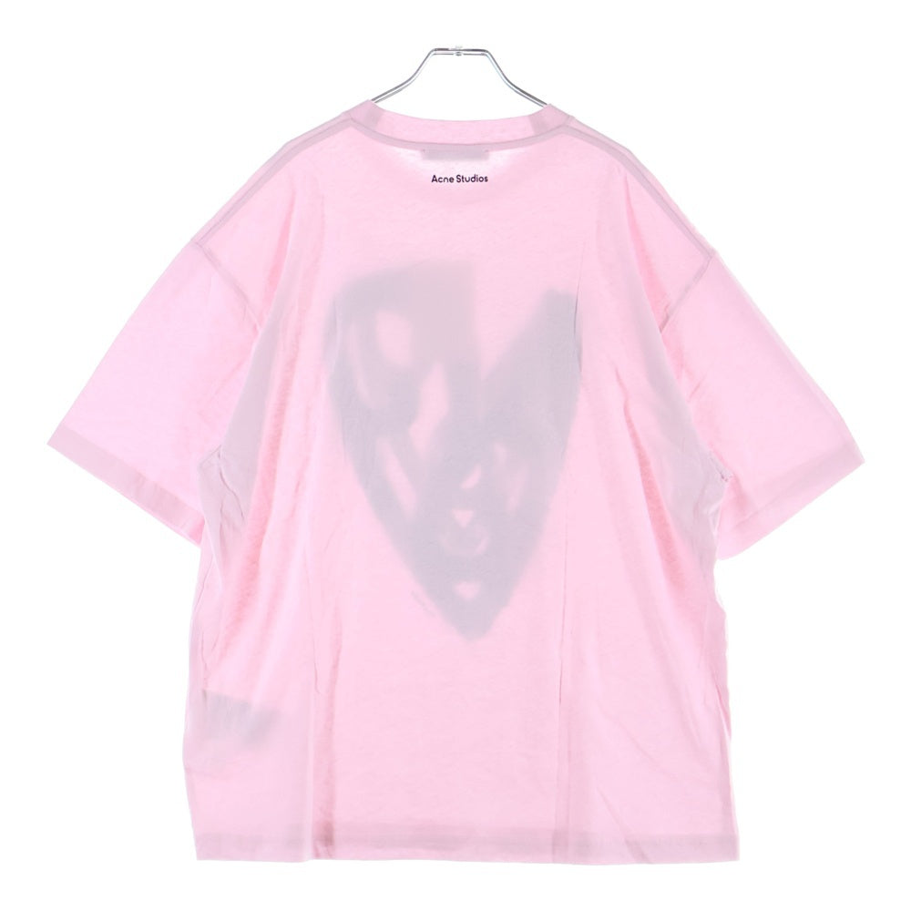 Acne Studios(アクネ ストゥディオズ) ハートロゴ 半袖Tシャツ カットソー ピンク CL0344
