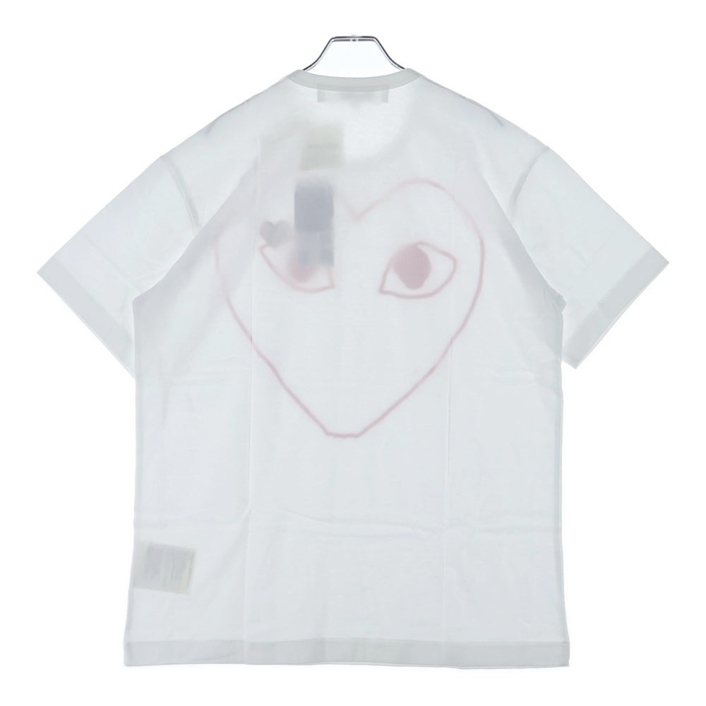 PLAY COMME des GARCONS(プレイコムデギャルソン) Red Heart Print Short-Sleeved T-Shirt レッドハートプリント半袖Tシャツ カットソー ホワイト/レッド AZ-T100-051-1