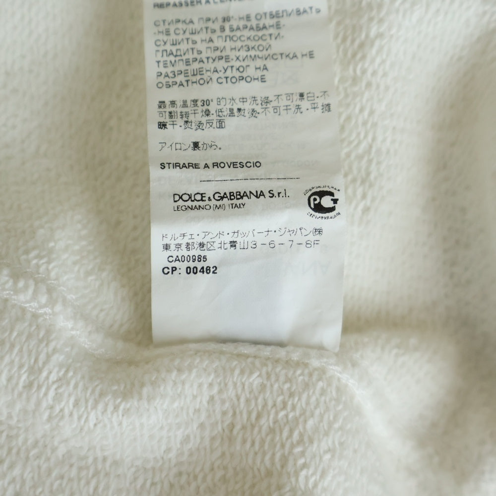 DOLCE & GABBANA(ドルチェアンドガッバーナ) 7分袖パーカー フーディー トップス ブラック/ホワイト JZ-G9LV3T