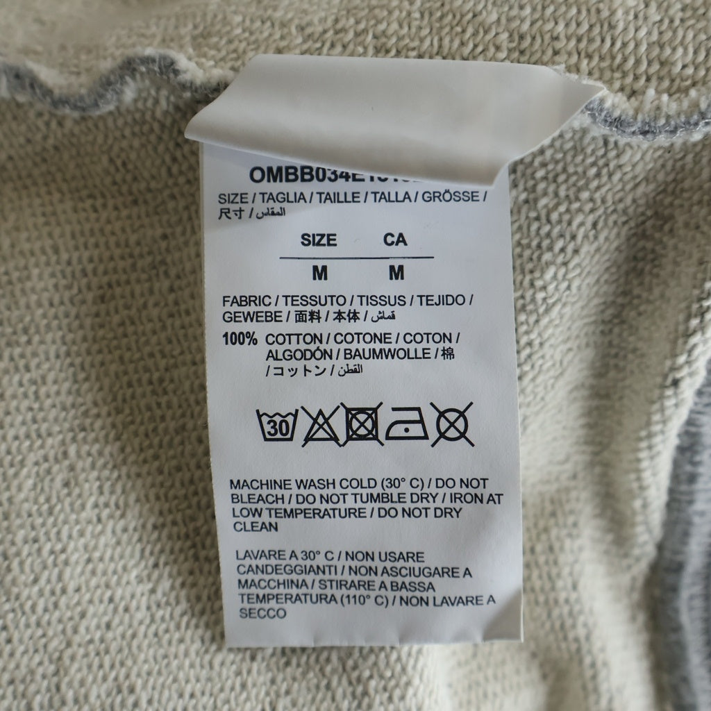 OFF-WHITE(オフホワイト) Sleeve Print Pullover Hoodie 袖プリントプルオーバーパーカー フーディー グレー OMBB034E18192025
