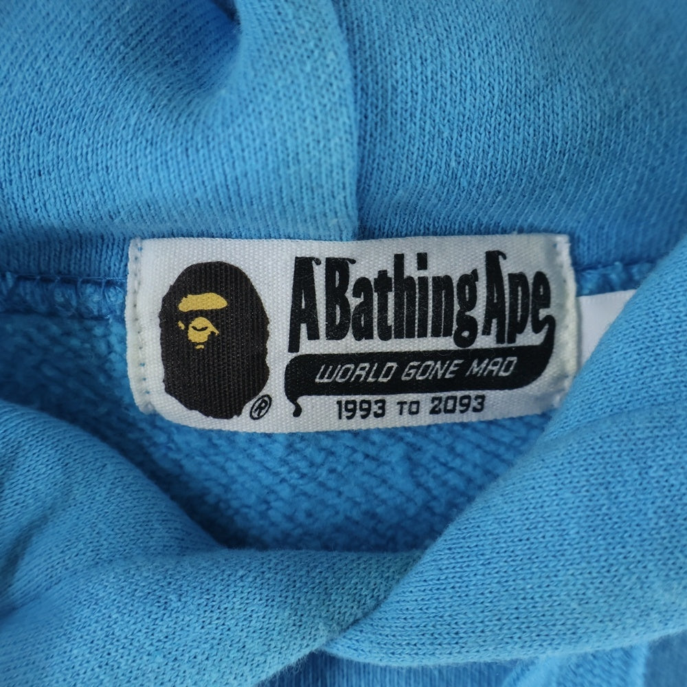 A BATHING APE(アベイシングエイプ) Layered Mudface Wide Hoodie レイヤードマッドフェイスワイドパーカー ブルー