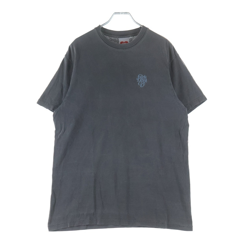 Girls Don't Cry(ガールズドントクライ) Crew Neck Back Print Short-Sleeved T-Shirt クルーネックバックプリント半袖Tシャツ グレー