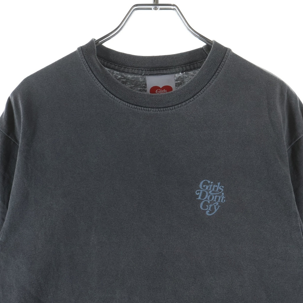 Girls Don't Cry(ガールズドントクライ) Crew Neck Back Print Short-Sleeved T-Shirt クルーネックバックプリント半袖Tシャツ グレー