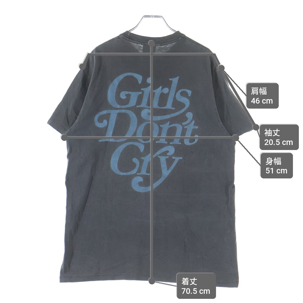 Girls Don't Cry(ガールズドントクライ) Crew Neck Back Print Short-Sleeved T-Shirt クルーネックバックプリント半袖Tシャツ グレー