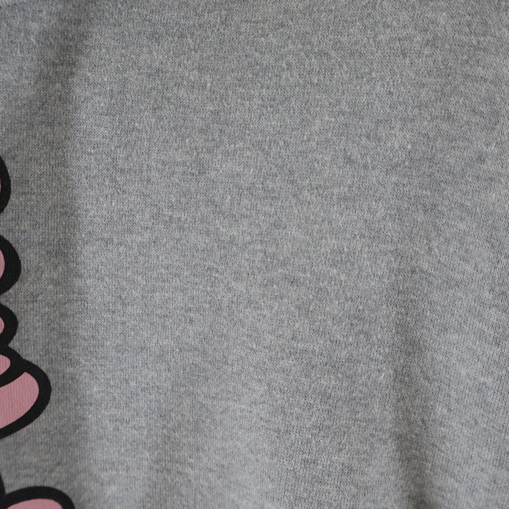 NO BRAND(ノーブランド) BLACK PINK Character Logo Print Pullover Hoodie キャラクターロゴプリント プルオーバーパーカーフーディー グレー