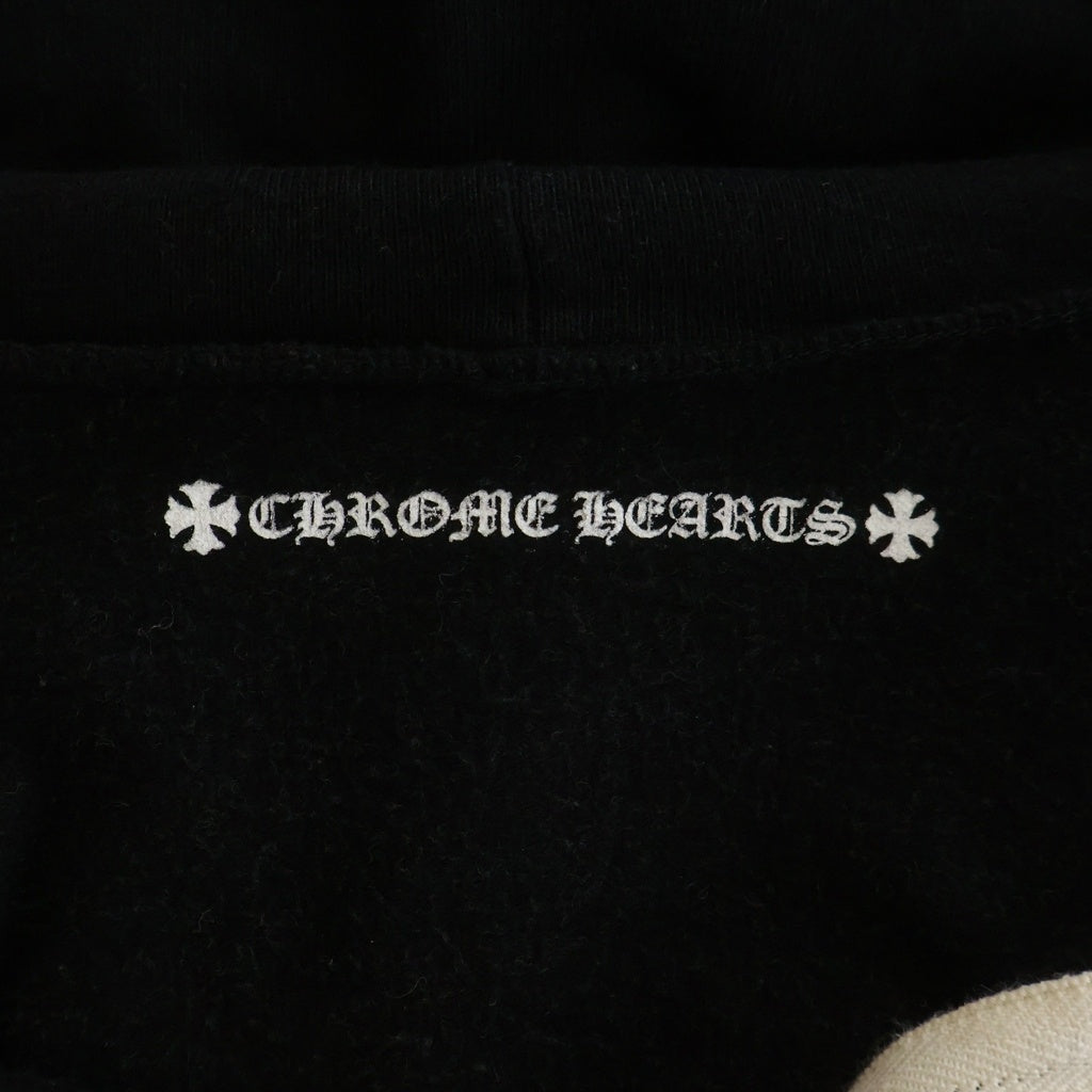 CHROME HEARTS(クロムハーツ) SWTSHRT HD ZIP ダガージップ アームフローラル バックホースシュープリント ジップアップスウェットパーカー フーディー ブラック