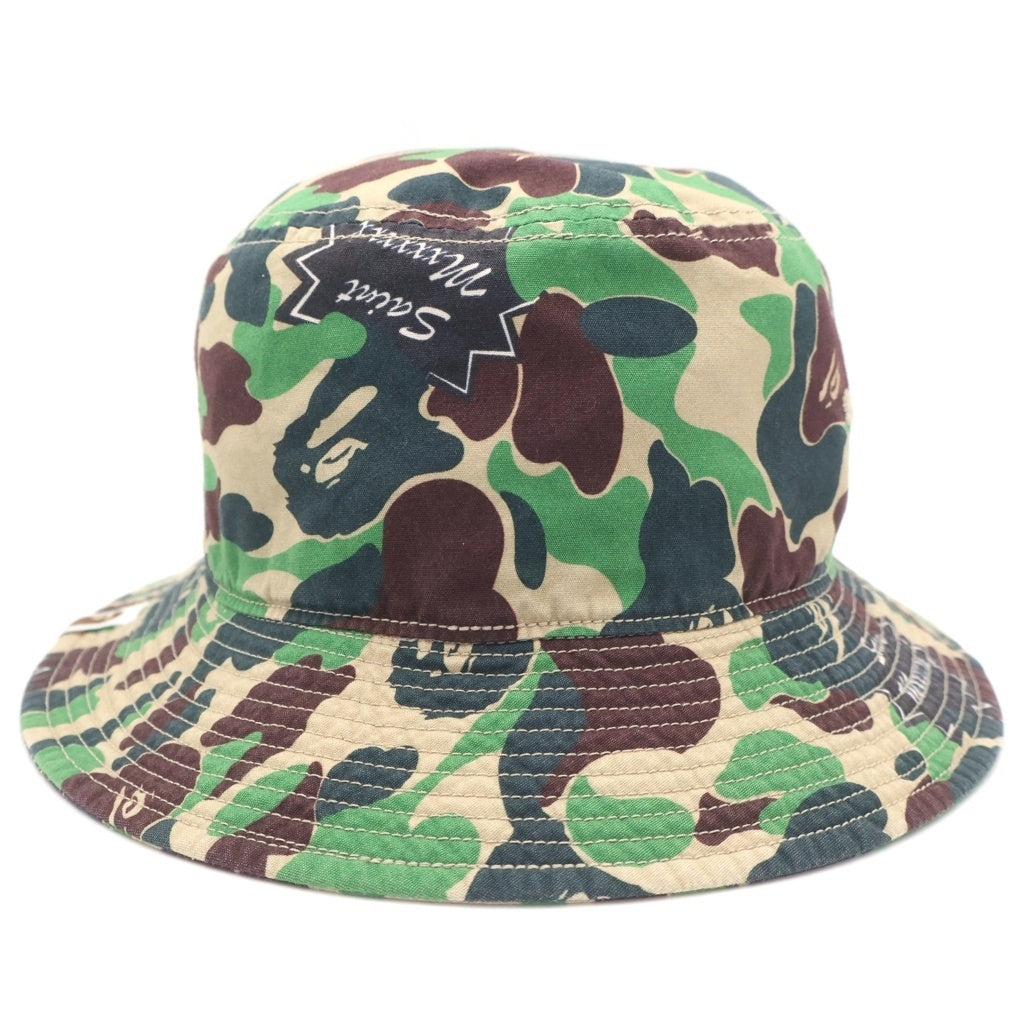 SAINT MICHAEL(セントマイケル) ×A BATHING APE BUCKET HAT ベイシングエイプ カモ柄 バケットハット カーキ SM-YS8-0000-C31