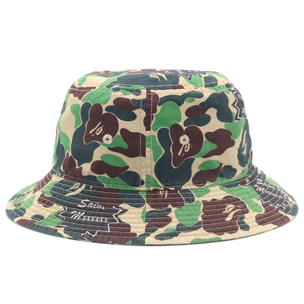 SAINT MICHAEL(セントマイケル) ×A BATHING APE BUCKET HAT ベイシングエイプ カモ柄 バケットハット カーキ SM-YS8-0000-C31