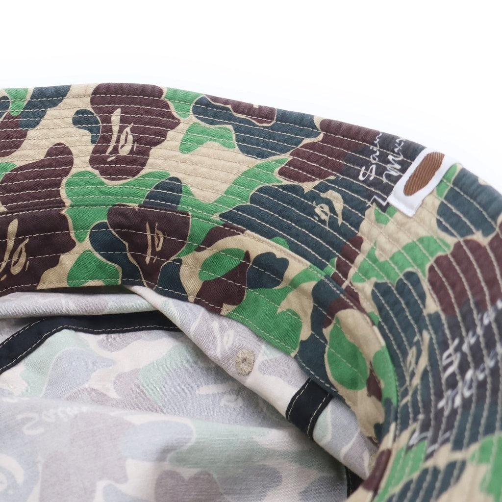 SAINT MICHAEL(セントマイケル) ×A BATHING APE BUCKET HAT ベイシングエイプ カモ柄 バケットハット カーキ SM-YS8-0000-C31
