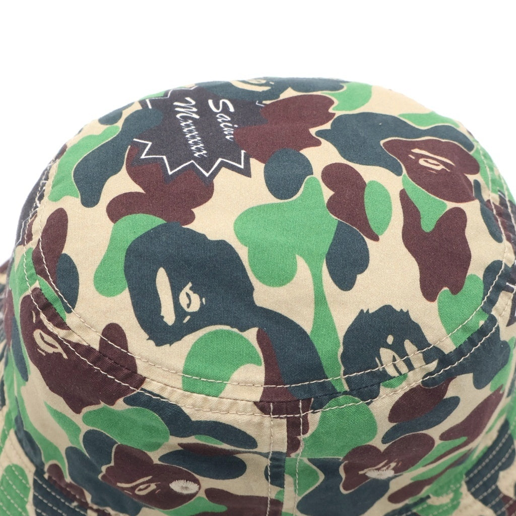 SAINT MICHAEL(セントマイケル) ×A BATHING APE BUCKET HAT ベイシングエイプ カモ柄 バケットハット カーキ SM-YS8-0000-C31
