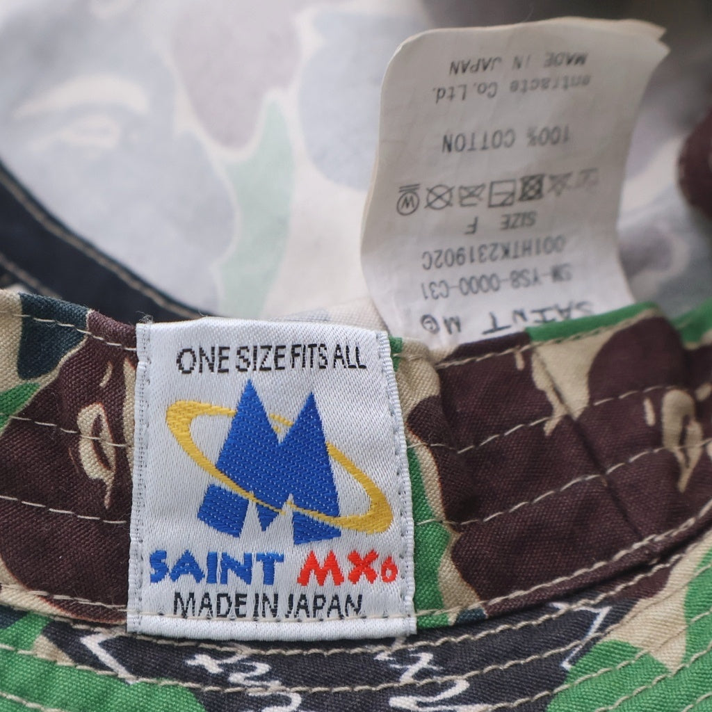 SAINT MICHAEL(セントマイケル) ×A BATHING APE BUCKET HAT ベイシングエイプ カモ柄 バケットハット カーキ SM-YS8-0000-C31