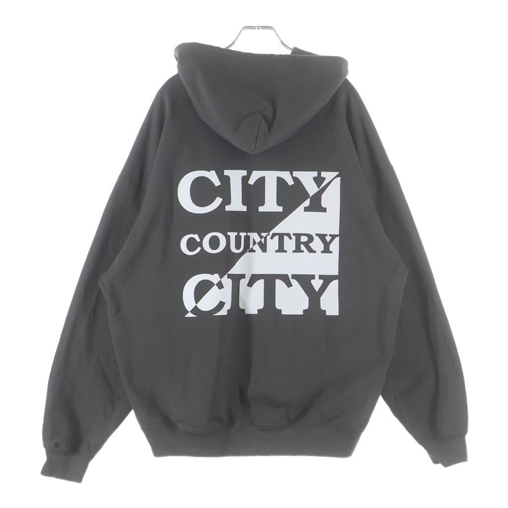 CITY COUNTRY CITY(シティーカントリーシティー) ZIP UP COTTON HOODIE ロゴデザイン ジップアップ コットン フーデッド スウェット パーカー ブラウン CCC-243C004