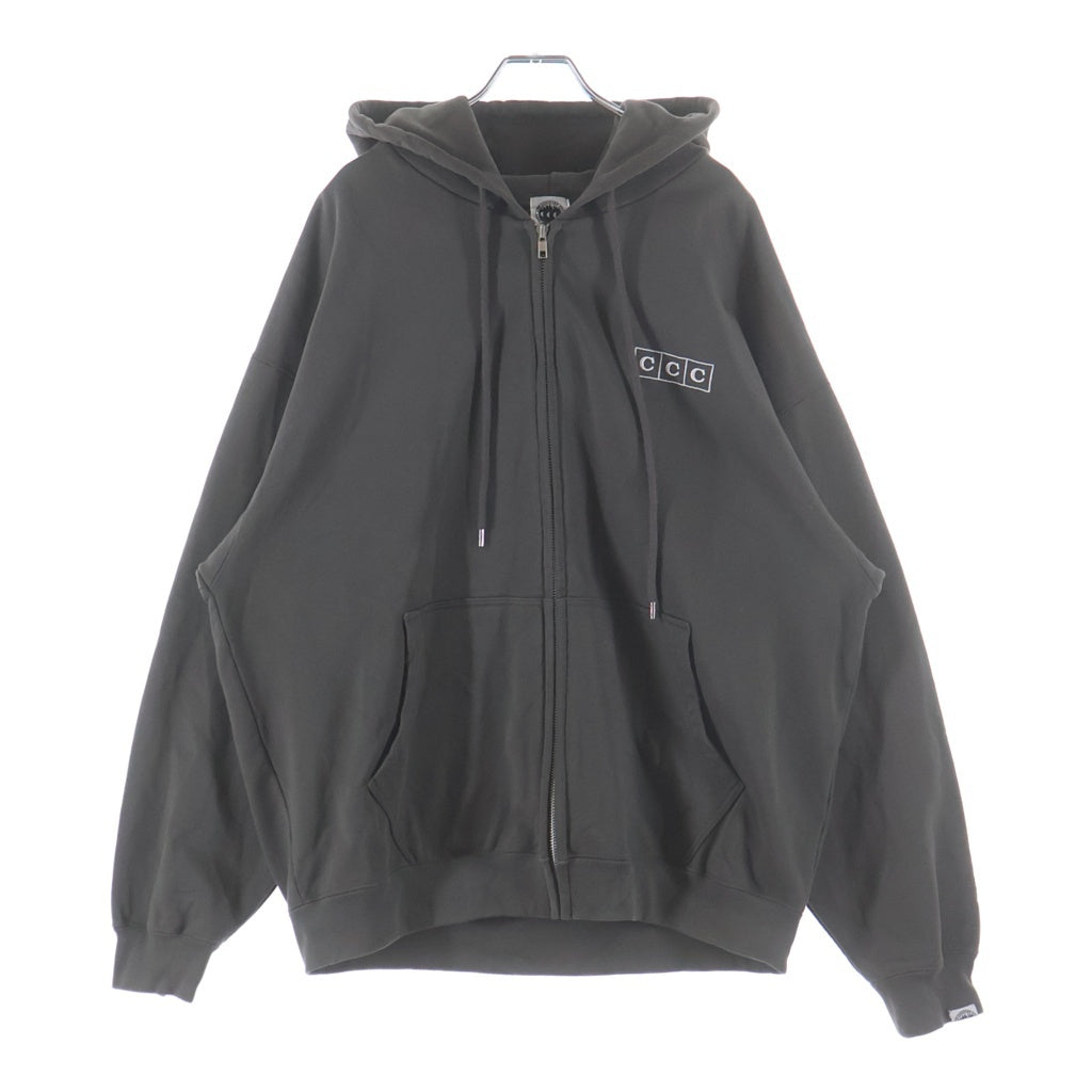 CITY COUNTRY CITY(シティーカントリーシティー) ZIP UP COTTON HOODIE ロゴデザイン ジップアップ コットン フーデッド スウェット パーカー ブラウン CCC-243C004