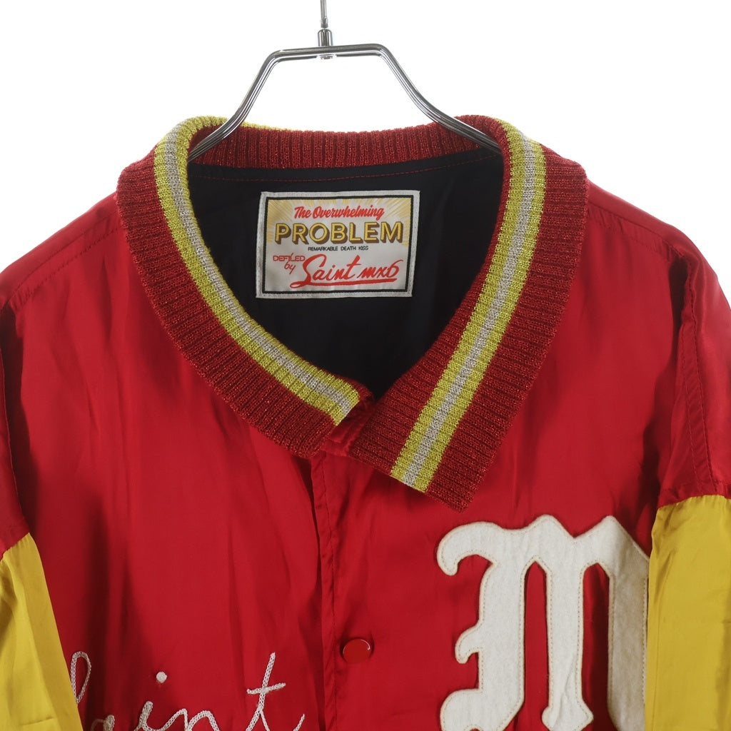 SAINT MICHAEL(セントマイケル) 23SS VARSITY JACKET 刺繍ロゴバーシティージャケット レッド SM-S23-0000-068
