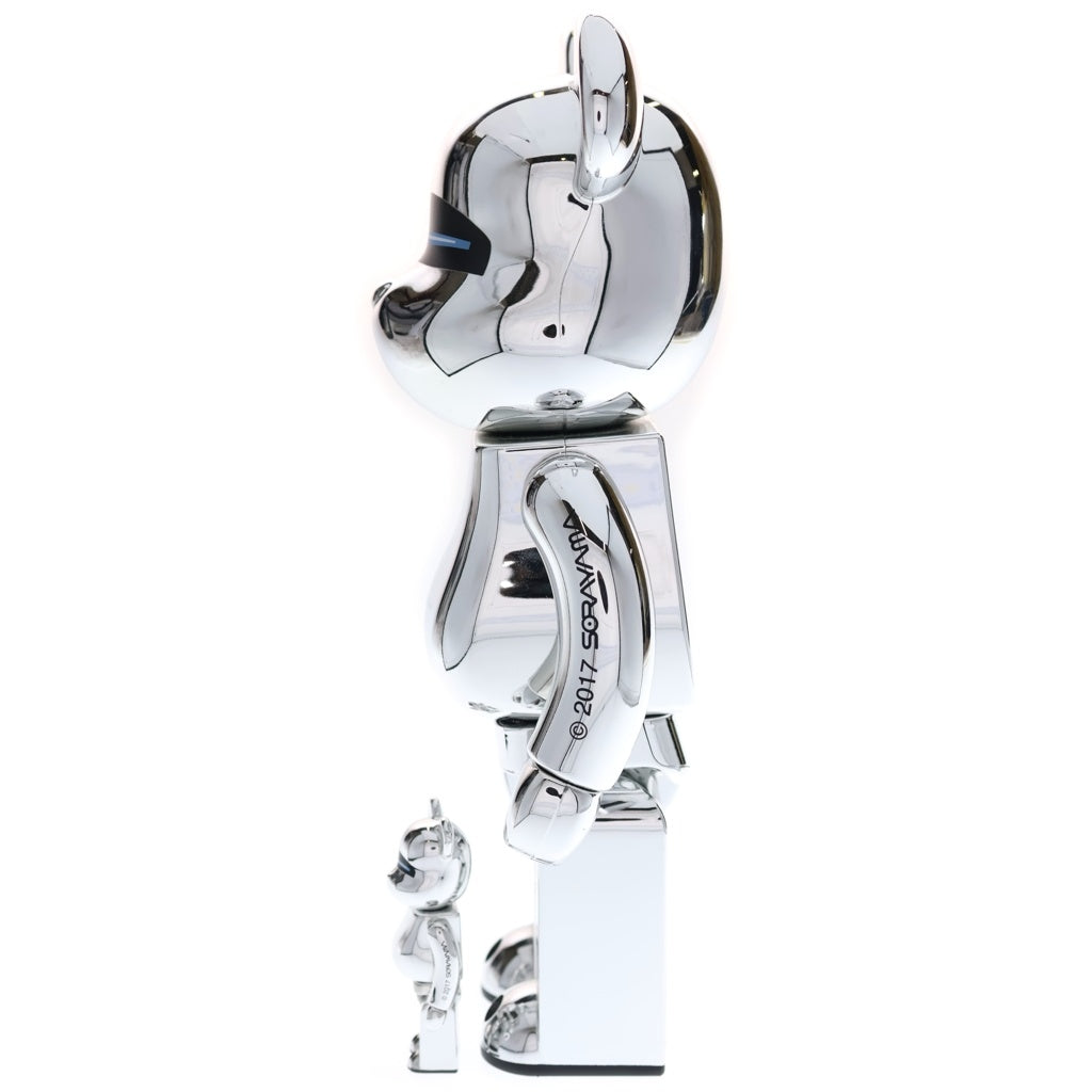 MEDICOM TOY(メディコムトイ) BE@RBRICK SORAYAMA LIGHT Ver. 100%/400% ベアブリック ソラヤマ ライトVer. フィギュア 人形 シルバー