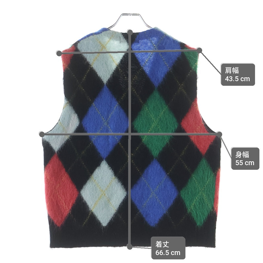 SUPREME(シュプリーム) Brushed Argyle Zip Up Vest ブラッシュドアーガイルジップアップベスト マルチ