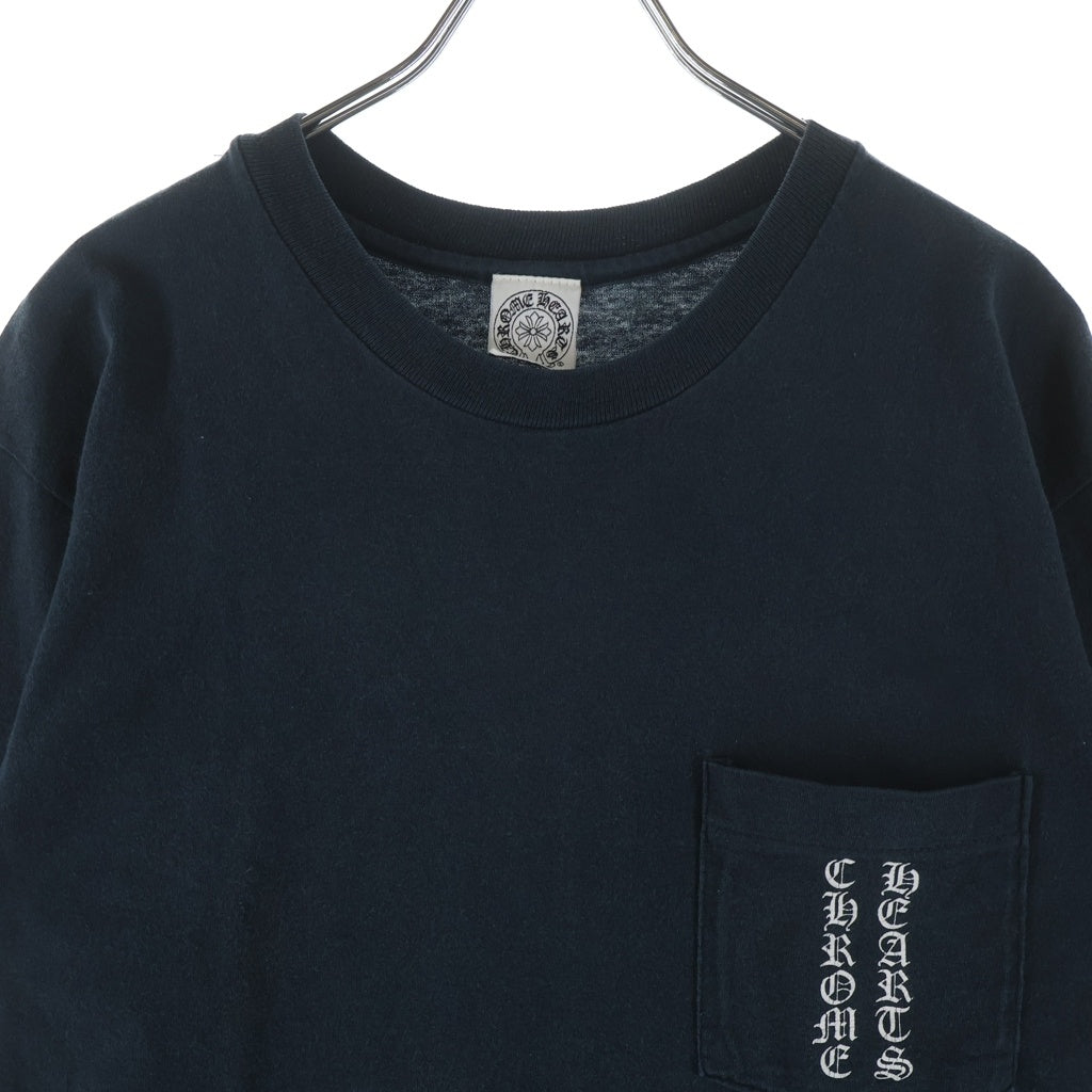 CHROME HEARTS(クロムハーツ) OLD CH T-SHIRT スクロールラベルプリント クルーネック半袖Tシャツ カットソー ネイビー