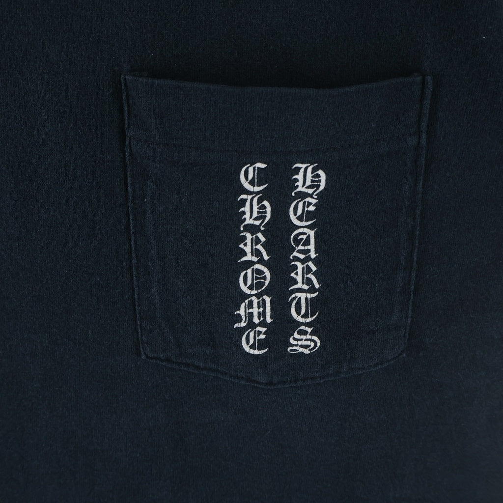 CHROME HEARTS(クロムハーツ) OLD CH T-SHIRT スクロールラベルプリント クルーネック半袖Tシャツ カットソー ネイビー