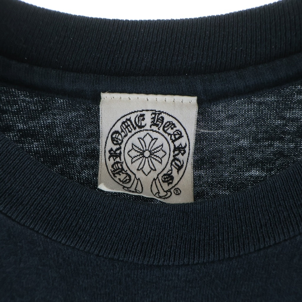 CHROME HEARTS(クロムハーツ) OLD CH T-SHIRT スクロールラベルプリント クルーネック半袖Tシャツ カットソー ネイビー