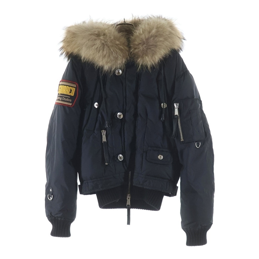 DSQUARED2(ディースクエアード) Bomber Jacket Fur Outerwear ボンバージャケット ファーアウター ブラック 7272AM085