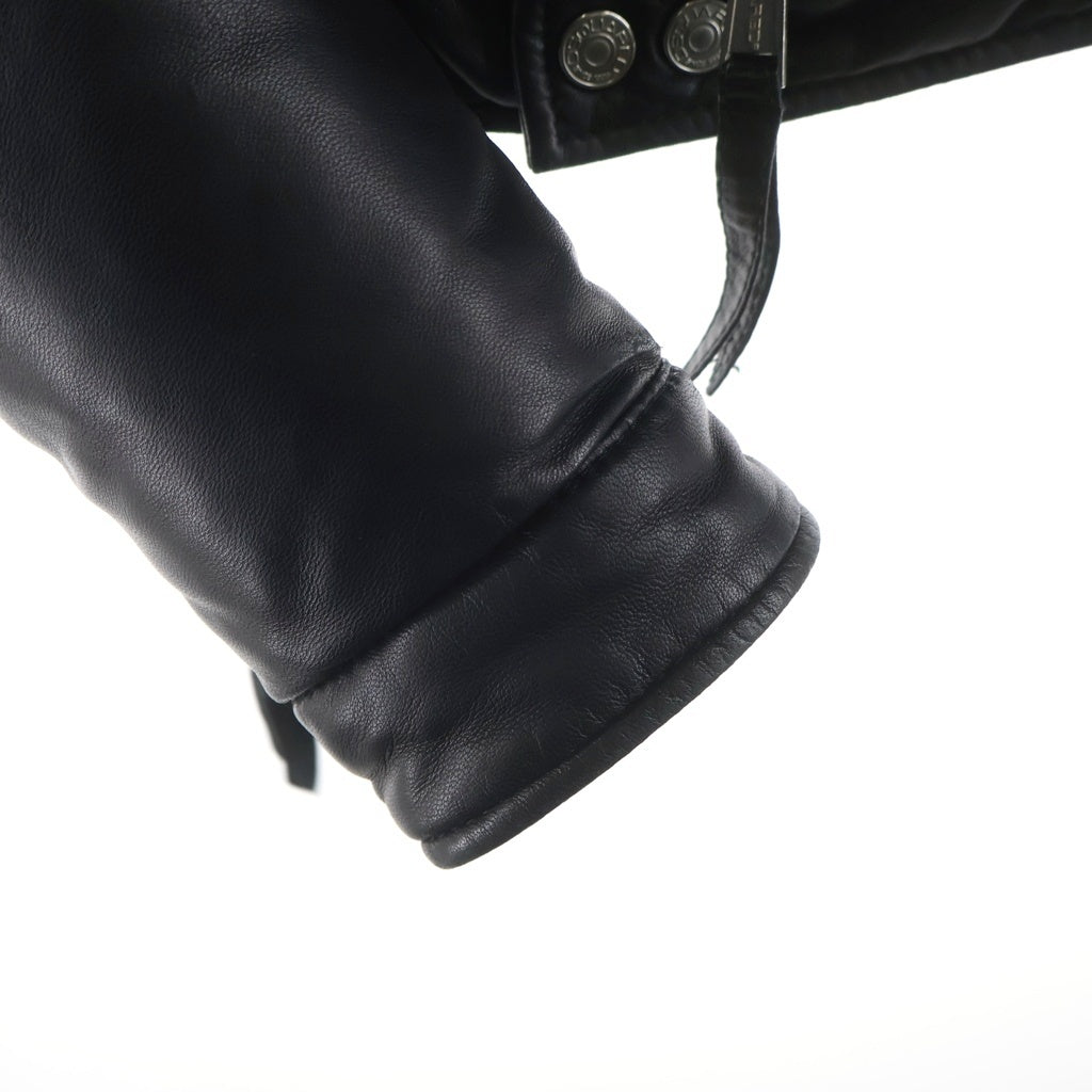 DSQUARED2(ディースクエアード) Lamb Leather Down Jacket ラムレザーダウンジャケット ブラック 71AM184