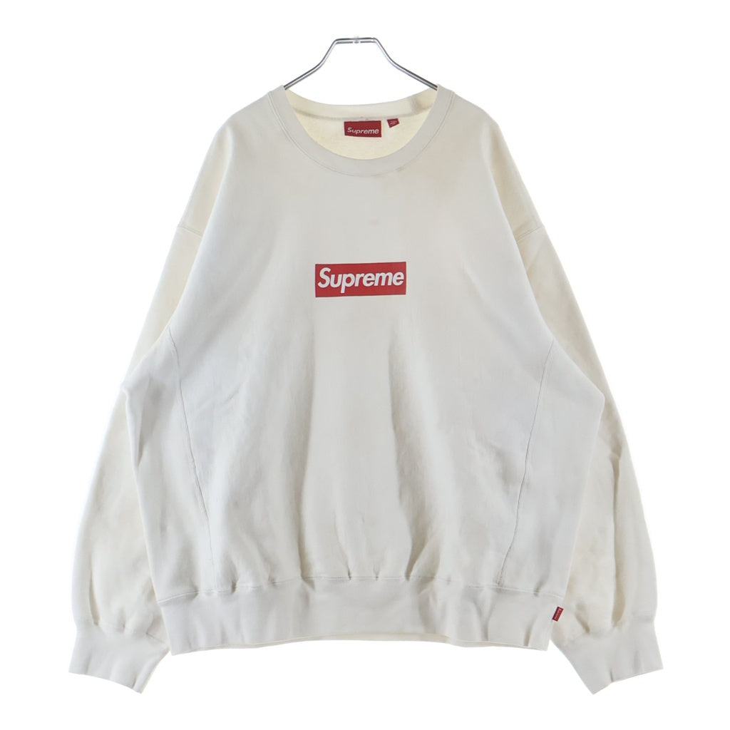 SUPREME(シュプリーム) 25SS Washed Box Logo Crewneck ウォッシュド加工 ボックスロゴ クルーネックスウェットトレーナー ホワイト