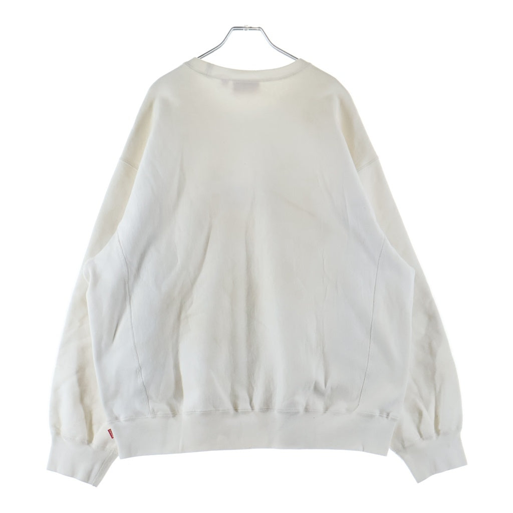 SUPREME(シュプリーム) 25SS Washed Box Logo Crewneck ウォッシュド加工 ボックスロゴ クルーネックスウェットトレーナー ホワイト