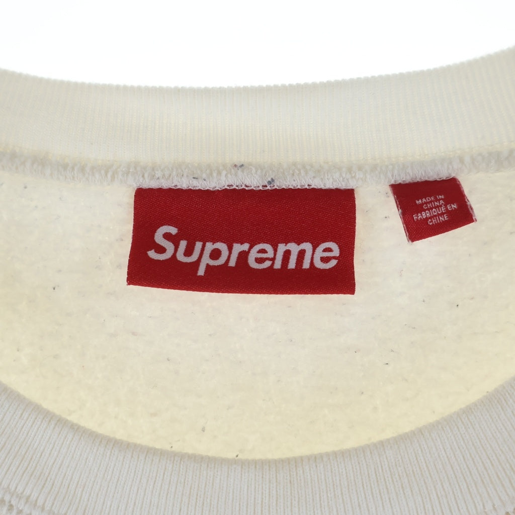 SUPREME(シュプリーム) 25SS Washed Box Logo Crewneck ウォッシュド加工 ボックスロゴ クルーネックスウェットトレーナー ホワイト