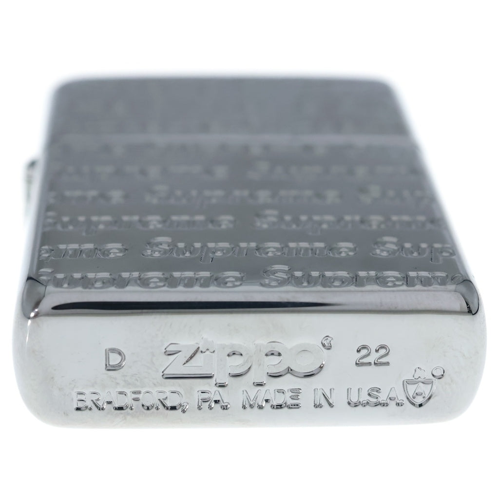SUPREME(シュプリーム) 23AW Repeat Engraved Zippo リピート ロゴ ライター シルバー