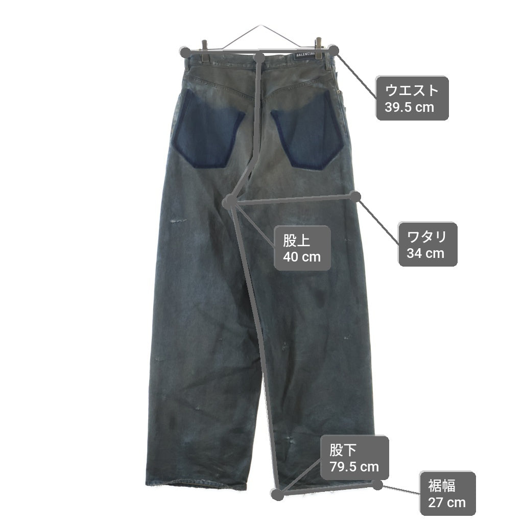 BALENCIAGA(バレンシアガ) 23AW PATCHED POCKET BAGGY JEANS パッチポケットバギージーンズ デニム ボトムス インディゴ 751111