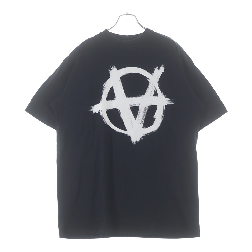 VETEMENTS(ヴェトモン) 21SS Anarchy Gothic Logo T Shirt アナーキー ゴシックロゴ クルーネック半袖Tシャツカットソー ブラック UE51TR640B