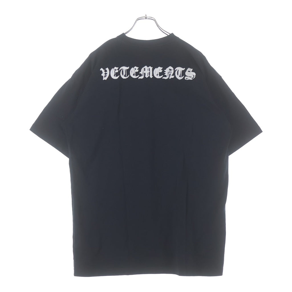 VETEMENTS(ヴェトモン) 21SS Anarchy Gothic Logo T Shirt アナーキー ゴシックロゴ クルーネック半袖Tシャツカットソー ブラック UE51TR640B