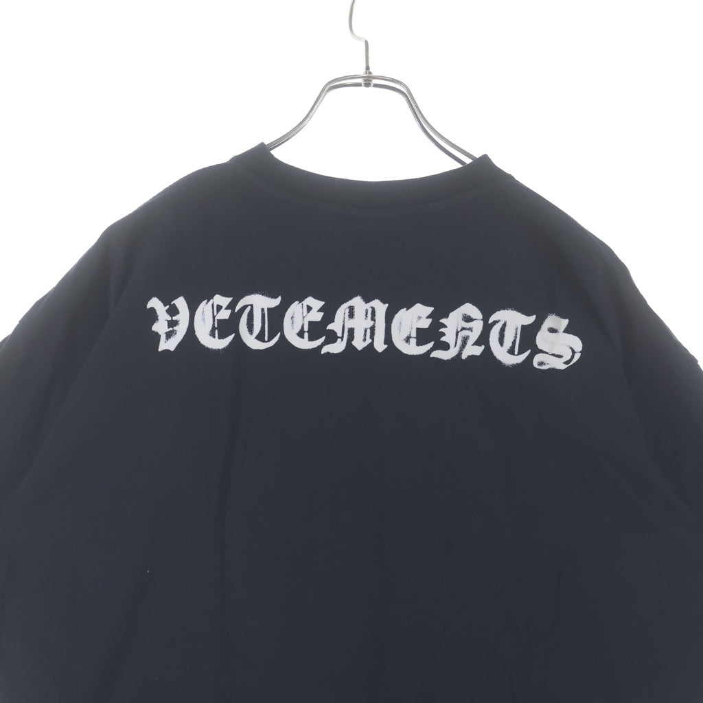 VETEMENTS(ヴェトモン) 21SS Anarchy Gothic Logo T Shirt アナーキー ゴシックロゴ クルーネック半袖Tシャツカットソー ブラック UE51TR640B