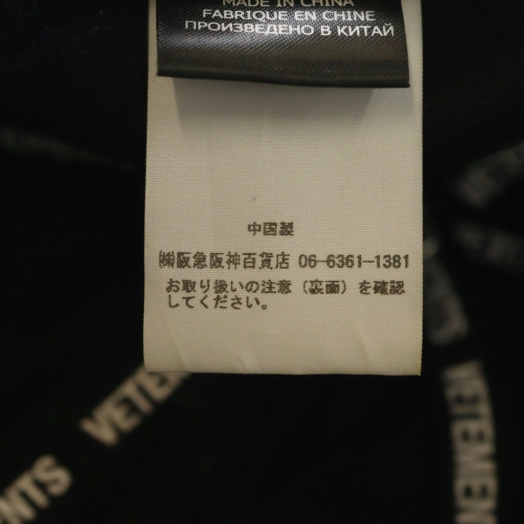 VETEMENTS(ヴェトモン) 21AW Stamped Logo Cap スタンプドロゴキャップ ロゴ総柄 帽子 ブラック UA52CA950B