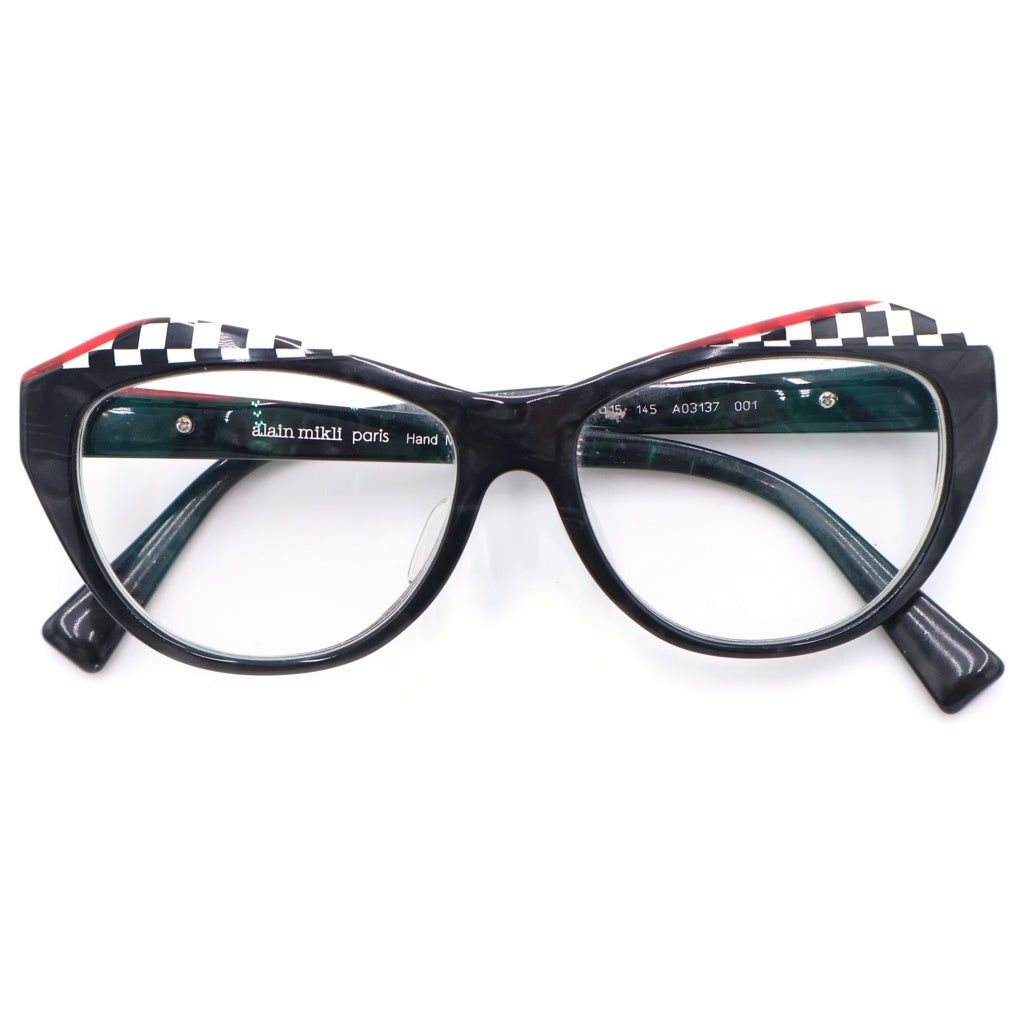 alain mikli(アランミクリ) Asymmetrical Sunglasses アシンメトリーサングラス 眼鏡 ブラック/レッド A03137-001