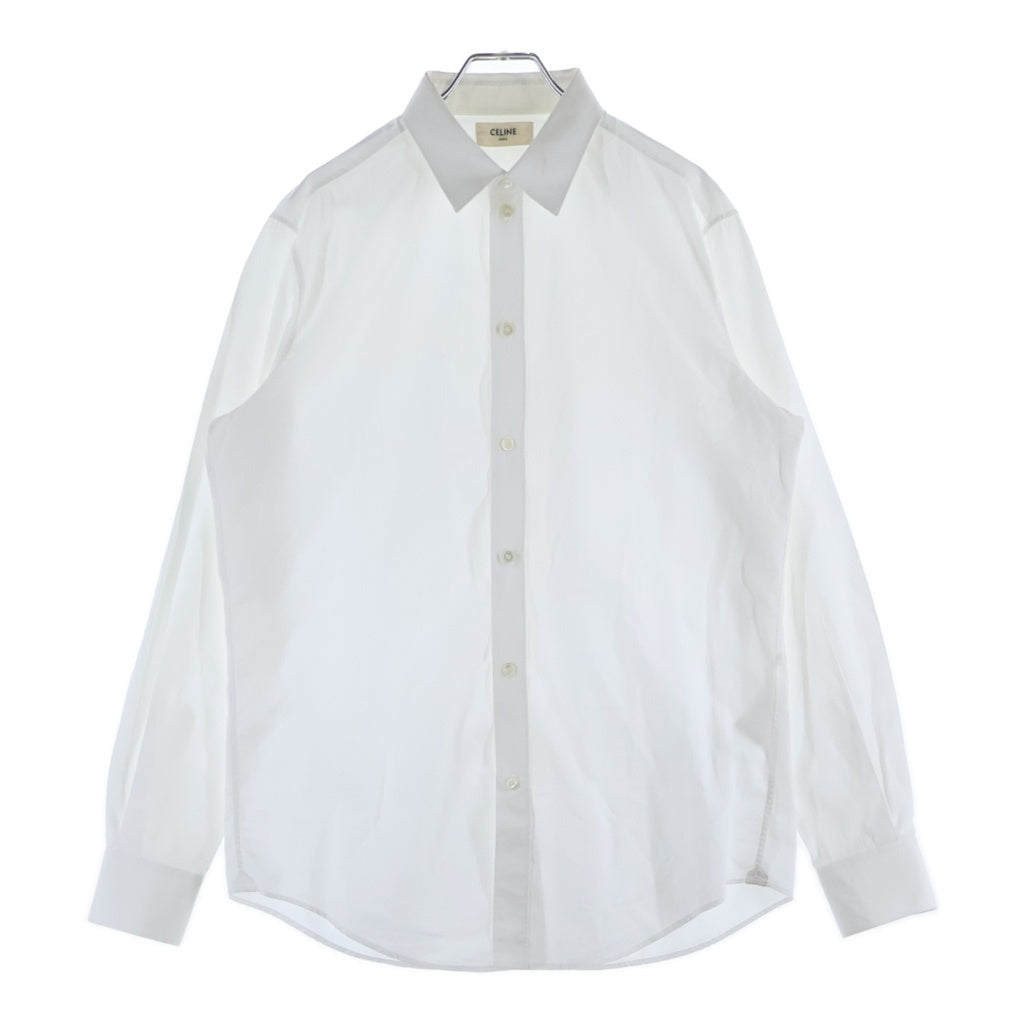 CELINE(セリーヌ) Cotton Poplin Skinny Shirt コットンポプリン スキニーシャツ ブラウスシャツ ホワイト 2C069091F